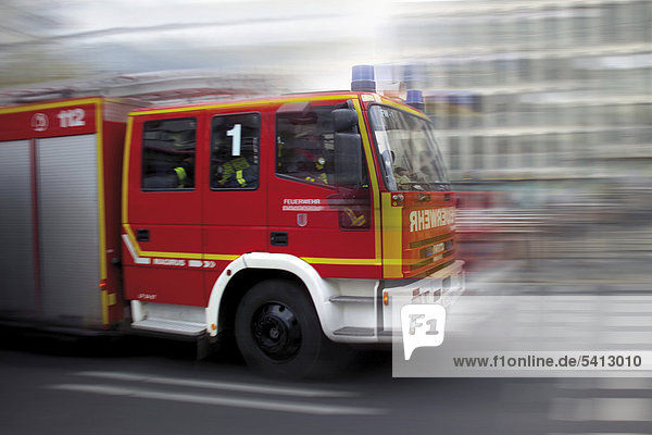 On-duty fire engine