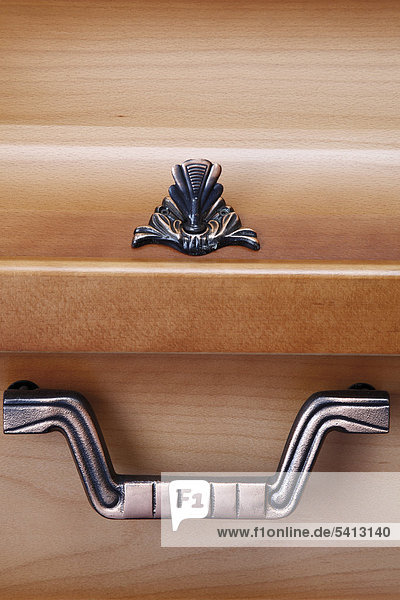 Handle on a wooden coffin