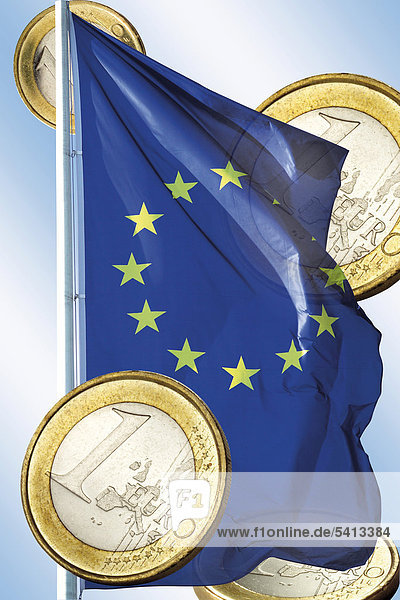 Flag of Europe with Euros