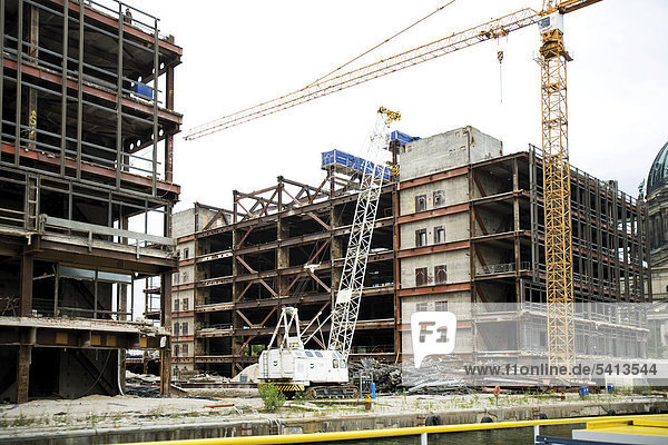 Palast der Republik  Palace of the Republic being torn down  Berlin  Germany  Europe