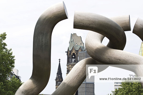 Berlin sculpture  Tauentzienstrasse  in front of the Kaiser William Memorial Church  Berlin  Germany  Europe