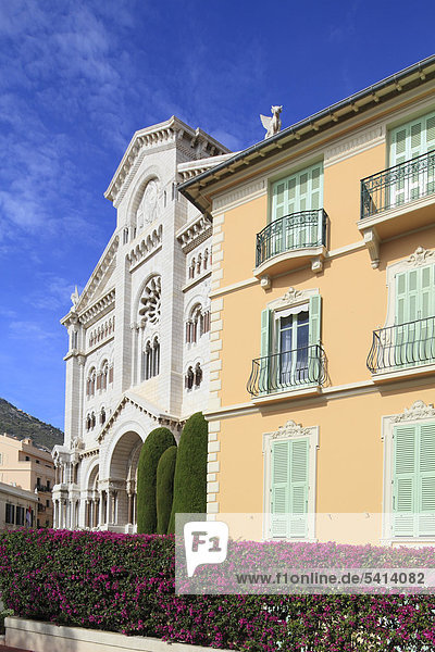 Felsbrocken Europa Gebäude Kathedrale Fassade Hausfassade Nachbarschaft einwandfrei Cote d Azur Monaco