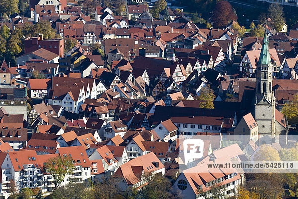 Stadtkern von Bad Urach  Schwäbische Alb  Landkreis Reutlingen  Baden-Württemberg  Deutschland  Europa