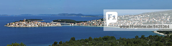 Panorama Europa Ansicht Kroatien Dalmatien Halbinsel Primosten