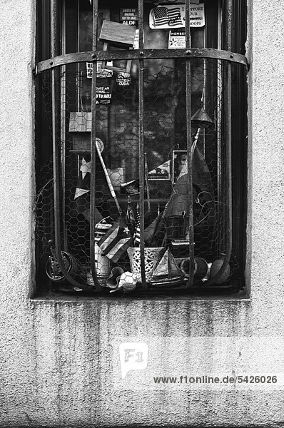 Vergittertes Fenster  Greenwich Village  Manhattan  New York City  New York  USA