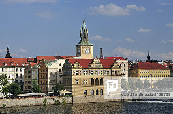Prag Hauptstadt Wasser Europa Stadt Pflanze Museum Nostalgie Tschechische Republik Tschechien Böhmen alt Wasserwerk