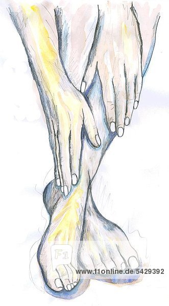Illustration - Symbol - Paar Füße und ein Paar Hände