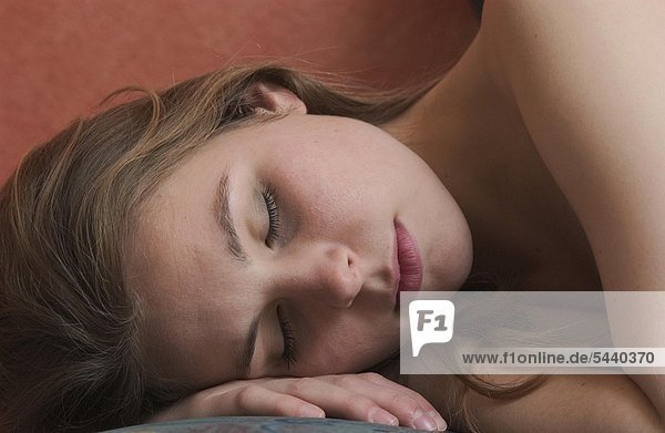 portrait of young woman sleeping