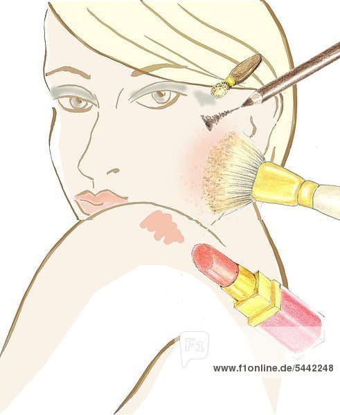 Dekoratives Make-up Lippenstift Pinsel Stifte mund