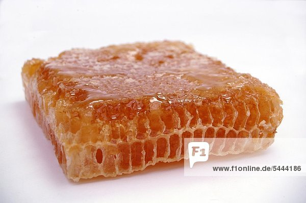 Honig-Wabe Honig enthält Spuren von Fett Eiweiß Vitaminen und Enzymen