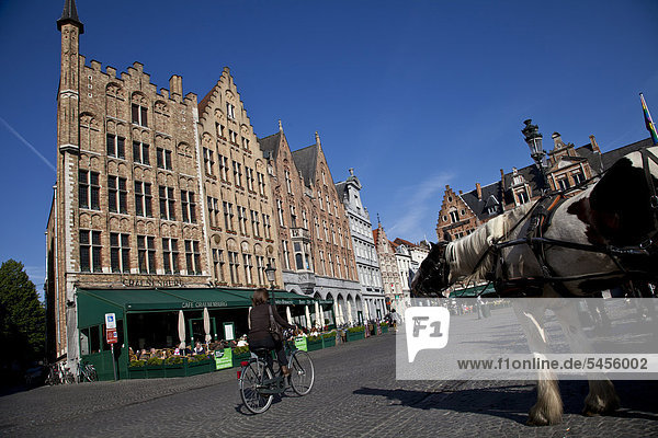 Markt square  the main square of Brugge  Flanders  Belgium  Europe