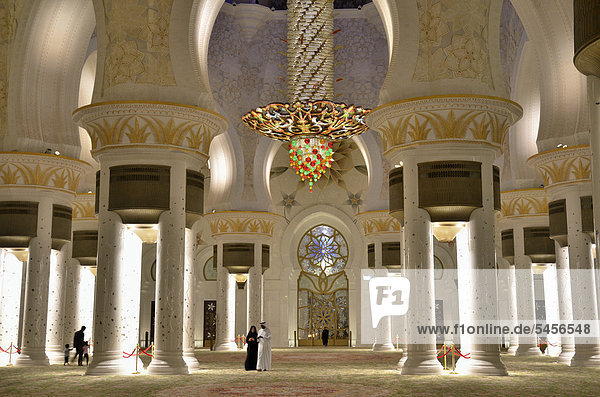Gebetshalle der Sheikh Zayed-Moschee  Abu Dhabi  Vereinigte Arabische Emirate  Arabische Halbinsel  Asien