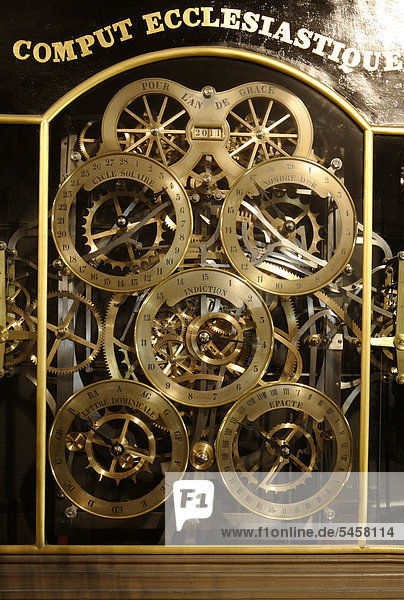 Astronomische Uhr  Detail  im Straßburger Münster  Straßburg  Strasbourg  Elsass  Frankreich  Europa