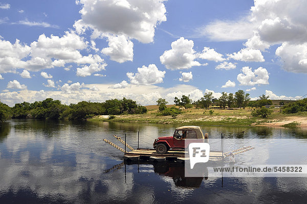 Manual car ferry in the Chapada Diamantina Bahia Brazil South America