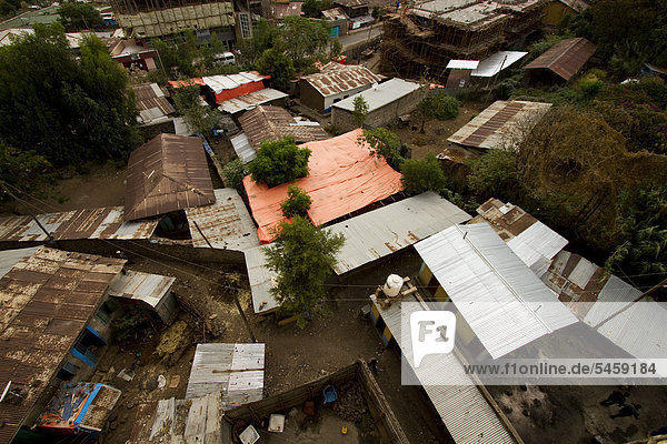 Blick über die Dächer von Gonder  Äthiopien  Afrika