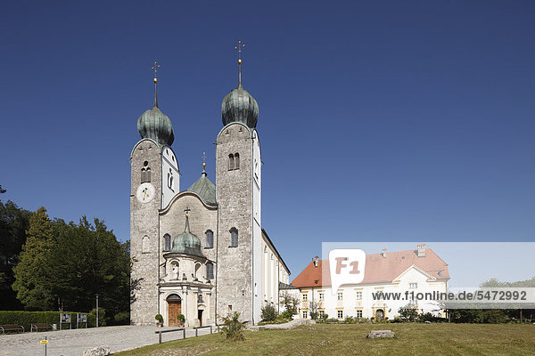 Monastery Church of St. Margaret Baumburg Abbey Altenmarkt Chiemgau Upper Bavaria Bavaria Germany Europe