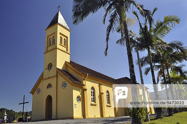 'Protestant church in Pomerode  the ''most German'' village in Brazil  Blumenau  Santa Caterina  Brazil  South America'