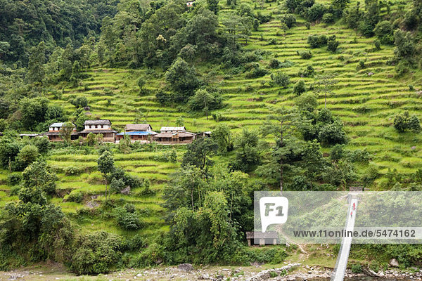 Hochwinkelansicht der Straße nach Chitwan Nepal