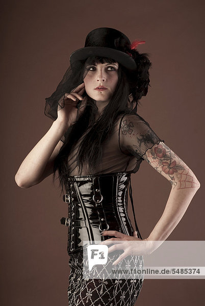 Woman  Gothic  wearing a hat
