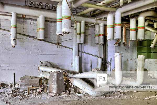 Pipes  destruction  abandoned factory