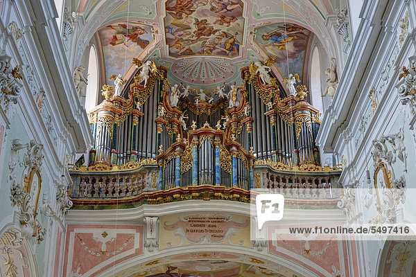 Orgel  Klosterkirche St. Georg  Kloster Ochsenhausen  Ochsenhausen  Landkreis Biberach  Oberschwaben  Baden-Württemberg  Deutschland  Europa
