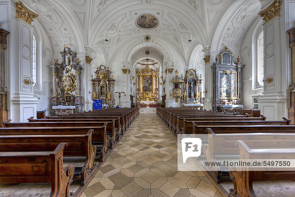 Pfarrkirche Mariae Himmelfahrt  Weilheim  Oberbayern  Bayern  Deutschland  Europa