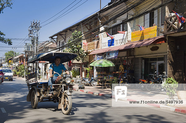 Vientiane Hauptstadt Straße Laden Vietnam Asien Laos