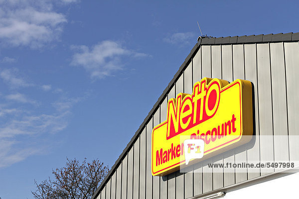 Schild mit dem Logo von Netto  Supermarktkette  Deutschland  Europa