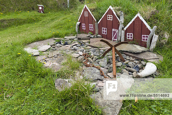Elf houses Papey Island East Iceland Iceland Europe