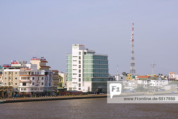 Stadtzentrum der Stadt Hat Tien  Grenzstadt zu Kambodscha  Vietnam  Südostasien