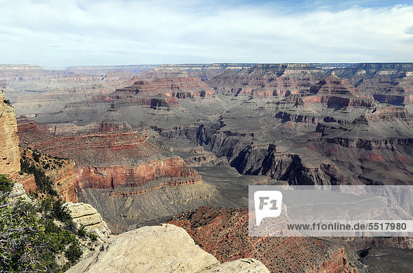 South Rim  Blick in den Grand Canyon  Arizona  USA  Nordamerika