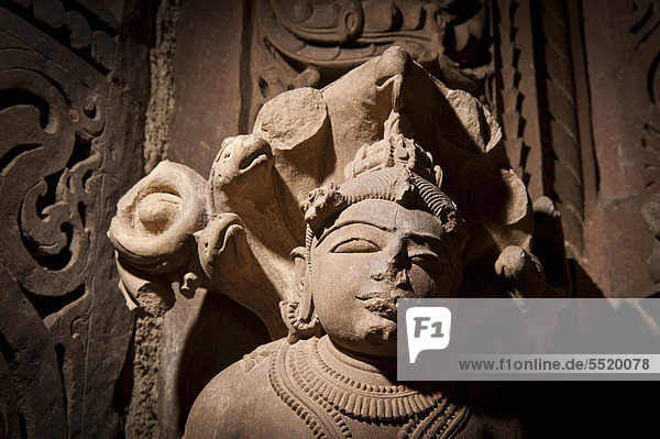Skulpturenschmuck  Tempelbezirk von Khajuraho  Unesco Weltkulturerbe  Madhya Pradesh  Indien  Asien