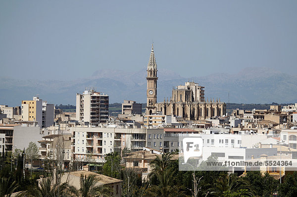 Europa Kirche Ansicht Gotik Balearen Balearische Inseln Mallorca Spanien