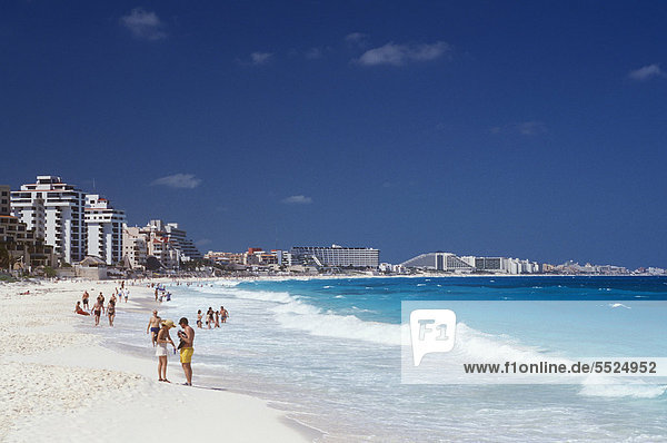 Beach  Playa Delfines  Cancun  Caribbean  Quintana Roo  Yucatan Peninsula  Mexico  North America