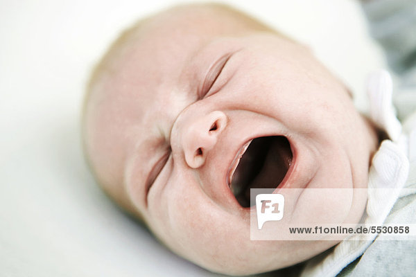 Baby girl crying  screaming  portrait