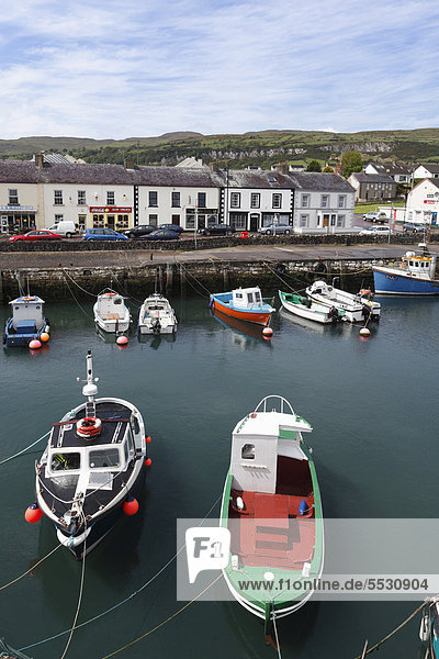 Fishing port in Carnlough  County Antrim  Northern Ireland  Great Britain  Europe  PublicGround