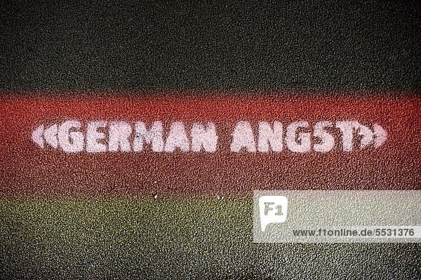 Schriftzug German Angst auf einer Straße in Hamburg  Deutschland  Europa