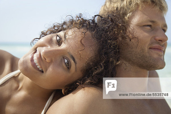 Couple relaxing at the beach  portrait