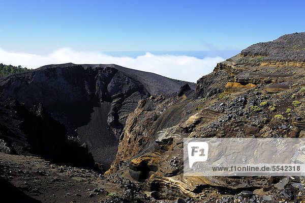 Vulkankrater Hoyo Negro  Vulkanroute  Ruta de los Volcanes  La Palma  Kanaren  Kanarische Inseln  Spanien  Europa  ÖffentlicherGrund