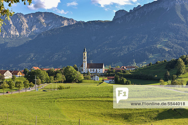 Europa Berg Rückansicht Aggenstein Bayern Deutschland Pfronten Oberbayern