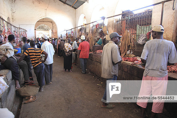 Markthalle in Stone Town  Sansibar  Tansania  Afrika