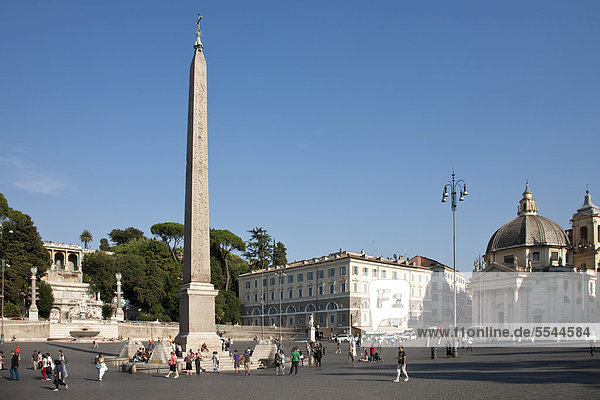 Ägyptischer Obelisk  Piazza del Popolo  Rom  Italien  Europa