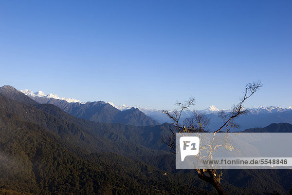 Bergkette im Phobjika-Tal  Bhutan
