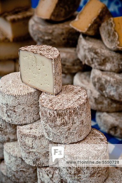 The main market of Annecy have a lot of traditional cheeses from France