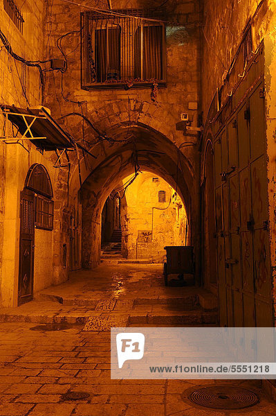 Abendstimmung im jüdischen Viertel  Altstadt von Jerusalem  Israel  Vorderasien
