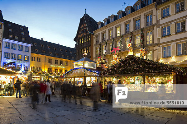 Christmas market in Colmar  Alsace  France  Europe