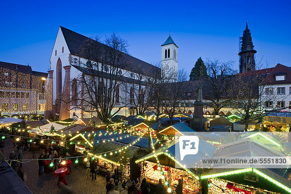 Christmas market  Freiburg im Breisgau  Baden-Wuerttemberg  Germany  Europe