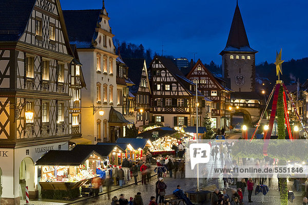 Christmas market  Gengenbach  Baden-Wuerttemberg  Germany  Europe
