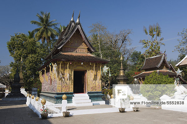 Rote Kapelle  Ho Phra None  Wat Xieng Thong Tempel  Luang Prabang  Laos  Indochina  Asien