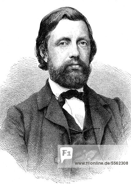 Carl Riedel  auch Karl  1827 - 1888  ein deutscher Kapellmeister und Komponist  historischer Holzschnitt  circa 1870